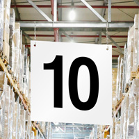Hanging aisle sign number 10