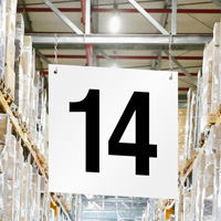 Aisle number 14 hanging sign
