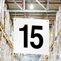 Hanging aisle sign number 15