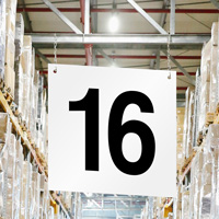 Hanging aisle sign number 16