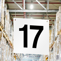 Hanging aisle sign number 17