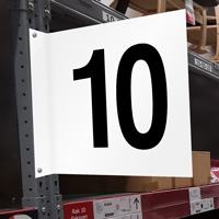 Projecting Aisle Sign Number 10 - Directional Marker