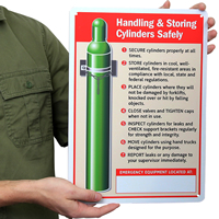 Safe Cylinder Handling Instructions Signs
