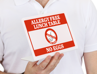 Allergy Free Lunch Table Desk Sign