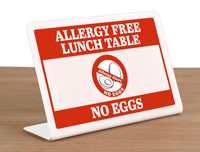 Allergy Free Lunch Table ShowCase™ Sign
