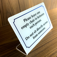 Place this social distancing sign in your cafeteria or conference room