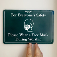 Wear face mask during worship sign