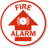 Fire Alarm Adhesive Floor Sign