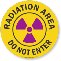Radiation area: Do not enter floor safety sign