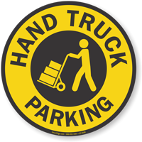 Hand truck parking floor sign