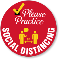 Practice Social Distancing Floor Sign