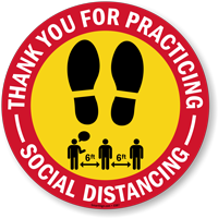 Social Distancing Reminder Floor Sign
