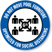 Do not move pool furniture floor sign