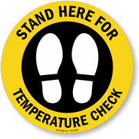 Temperature Check Floor Sign