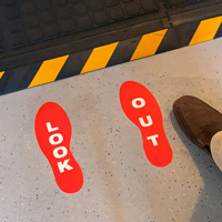 Look out footprint floor signs