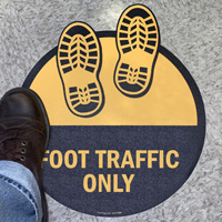 Foot Traffic Only with Shoeprints SlipSafe™ Floor Sign