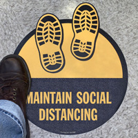 Maintain Social Distancing with Shoeprints SlipSafe™ Floor Sign