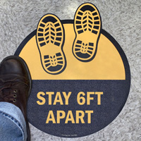 Stay 6 ft. Apart with Shoeprints SlipSafe™ Floor Sign