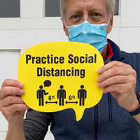 Practice social distancing decal
