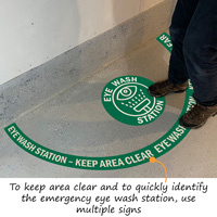 Keep Area Clear Eye Wash Station 2-Part Floor Sign