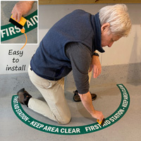Anti Skid First Aid Station Floor Decals