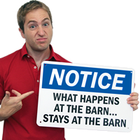 What Happens At Barn, Stays At Barn Signs