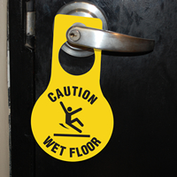Caution Wet Floor Pear Shaped Door Hanger Tags
