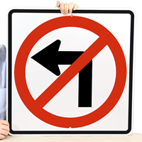 No Left Turn (Symbol) Traffic Signs