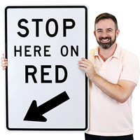 Stop Here On Red Arrow Traffic Signs