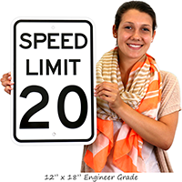 Speed Limit 20 For Regulatory Traffic Signs