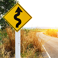Right Winding Road Symbol - Sharp Turn Signs