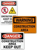 Combination Jobsite Construction Signs - MySafetySign.com