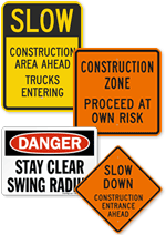 construction entrance signs