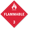 Class 3 Flammable Removable Vinyl Placard