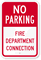 No Parking - Fire Department Connection Sign