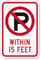 No Parking Within 15 Feet Sign