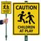 Children At Play Caution Sign for Lawn