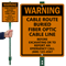 Custom Warning Cable Route Buried LawnBoss Sign