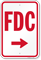 FDC (With Right Arrow) Fire and Emergency Sign