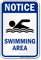 Notice Swimming Area Water Safety Sign