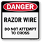 Razor Wire Do Not Attempt To Cross Danger Sign