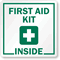First Aid Kit Inside with Symbol Label