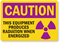 Caution Equipment Produces Radiation Label