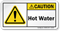 Hot Water With Exclamation Mark Symbol Label