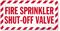 Fire Sprinkler Shut-Off Value Label