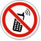ISO Keep Off Cell Phones Prohibition Symbol Label