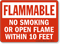 No Smoking Within 10 Feet Flammable Sign