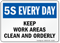 Keep Work Areas Clean 5S Every Day Sign