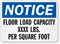 Custom Notice Floor Load Capacity Sign