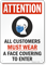 Attention All Customers Must Wear a Face Covering Face Mask Safety Sign